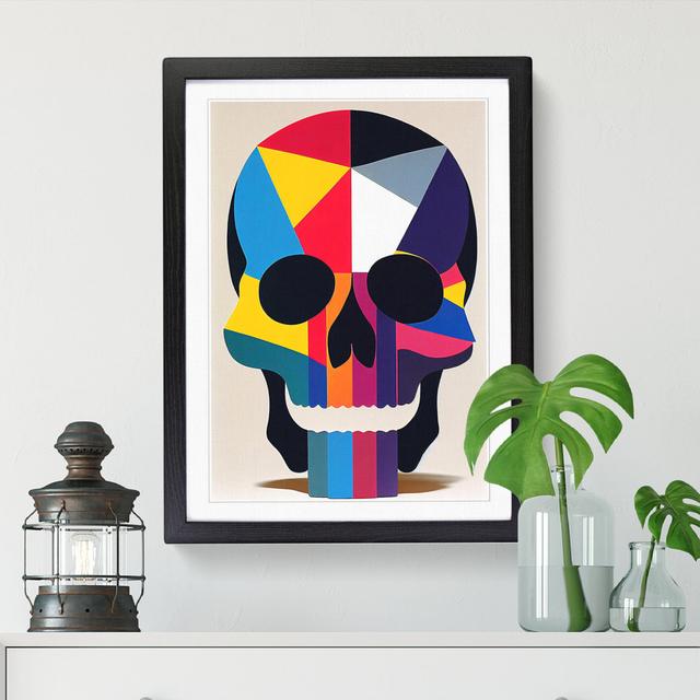 Skull Geometric - Wrapped Canvas Graphic Art Maturi Frame Option: Walnut, Size: 34cm H x 25cm W x 2cm D on Productcaster.