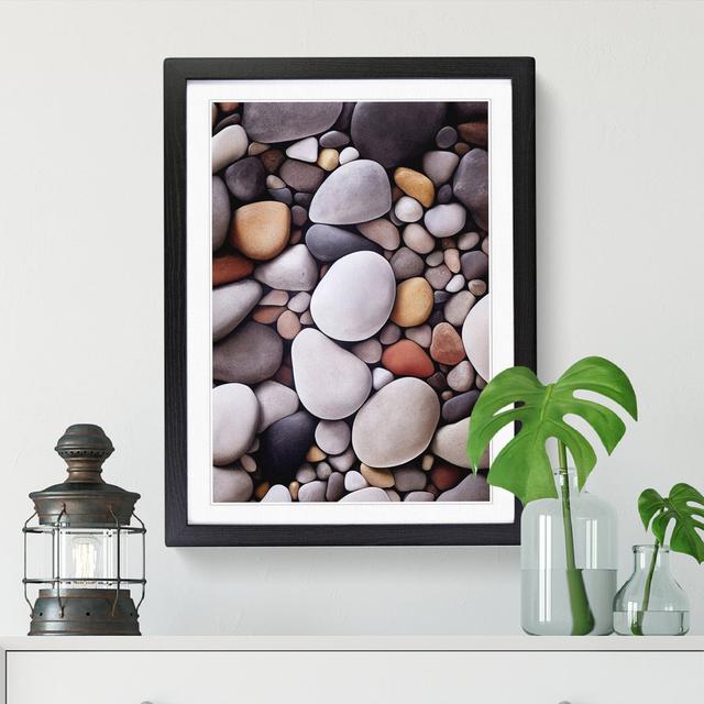 Pebbles Vol.4 - Print 17 Stories Size: 46cm H x 34cm W x 2cm D, Frame Option: Walnut on Productcaster.