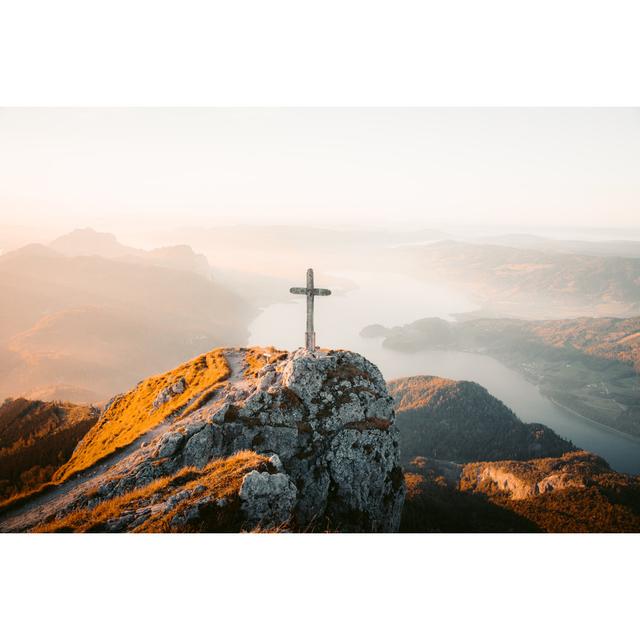 Barkley Mountain Summit Cross - Wrapped Canvas Photograph Alpen Home Size: 30cm H x 46cm W x 3.8cm D on Productcaster.