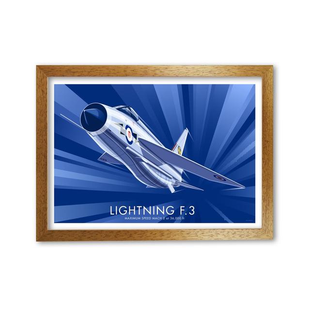 Lightning by Stephen Millership - Print East Urban Home Frame Options: Oak, Size: 42 cm H x 59.4 cm W x 5 cm D on Productcaster.