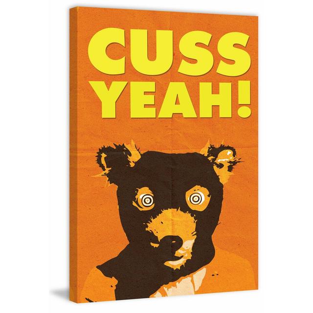 'Mr. Fox Cuss Yeah' by Dean Sauls Graphic Art Print on Wrapped Canvas East Urban Home Size: 61cm H x 41cm W on Productcaster.