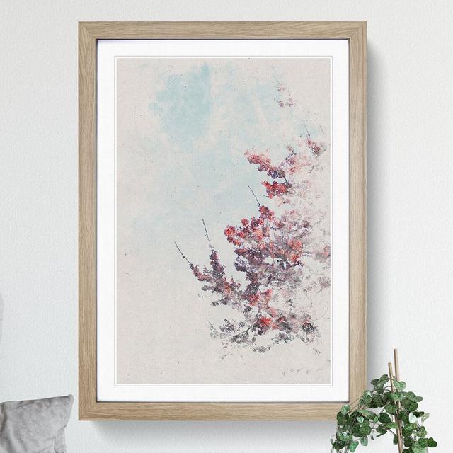 Branches of a Cherry Blossom Tree Watercolour - Picture Frame Graphic Art on MDF East Urban Home Frame Option: Oak, Size: 48cm H x 36cm W x 2cm D on Productcaster.