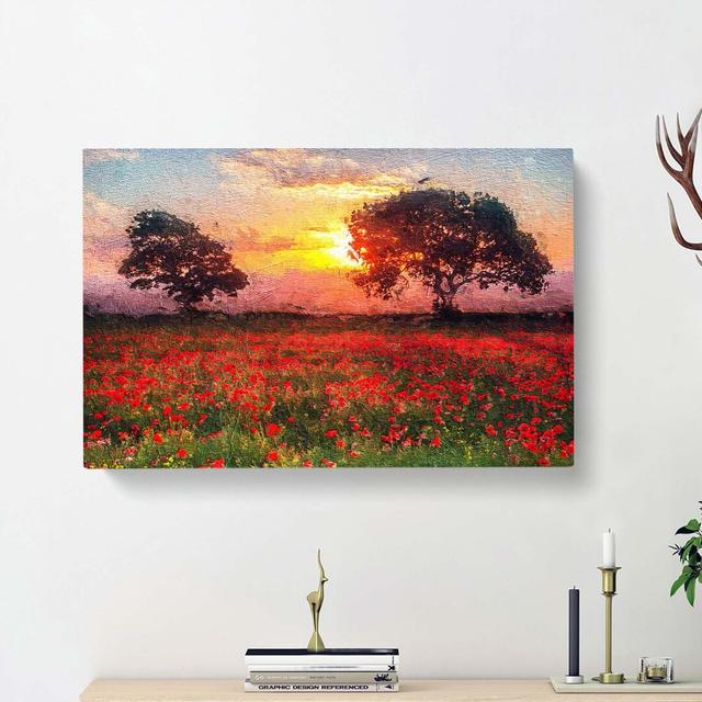 Poppy Meadow - Wrapped Canvas Painting Pint East Urban Home Size: 50cm H x 76cm W x 3cm D on Productcaster.