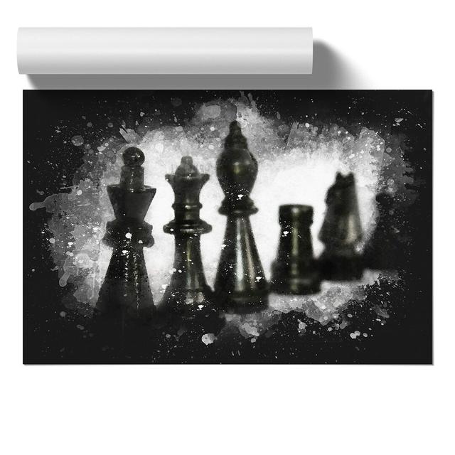 Chess Pieces Vol.1 Paint Splash - Unframed Graphic Art East Urban Home Size: 21cm H x 30cm W x 0.1cm D, Format: Unframed on Productcaster.