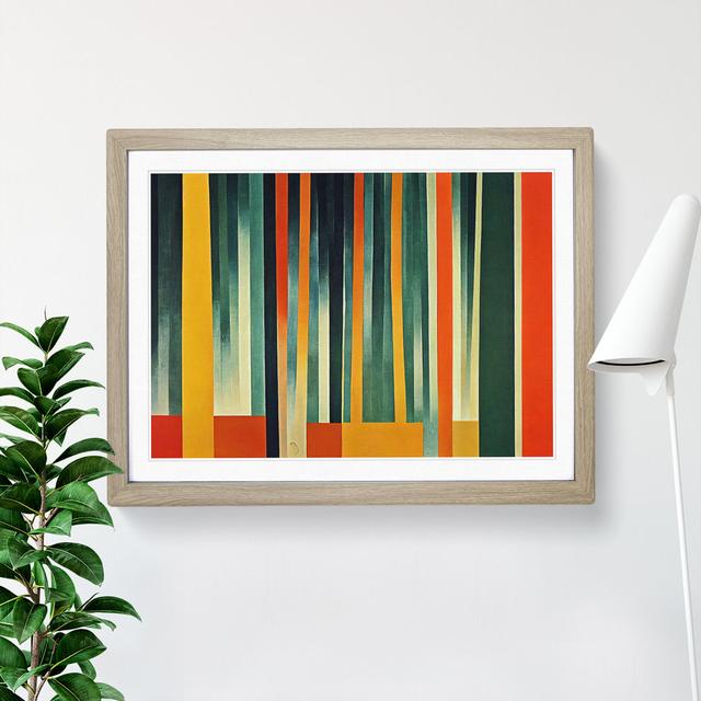 Enlightening Abstract Bamboo Forest - Single Picture Frame Print 17 Stories Frame Colour: Oak Framed, Size: 25cm H x 34cm W x 2cm D on Productcaster.