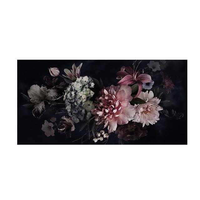 Rectangular Idske Floral Pattern Black/Pink Area Rug East Urban Home Rug Size: Rectangle 80 x 160cm on Productcaster.