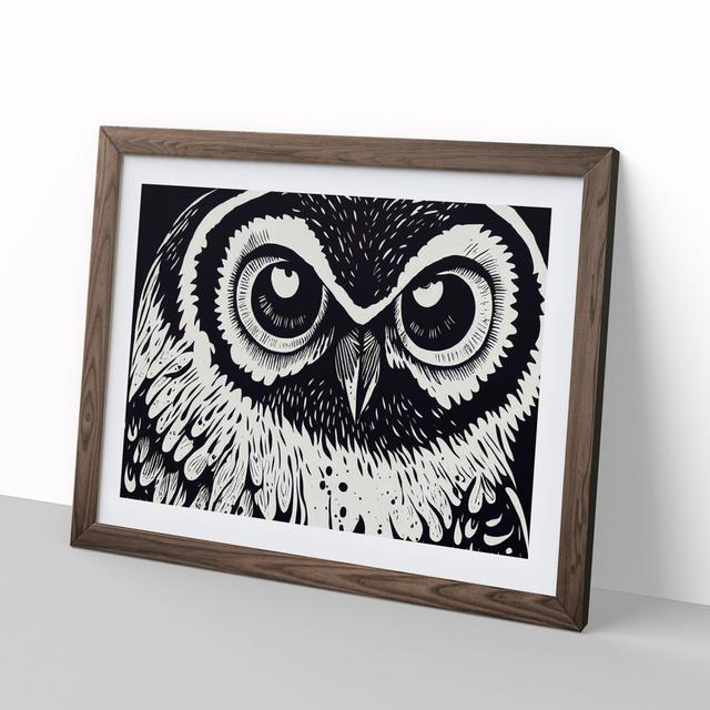 Striking Owl Art Vol.4 - Picture Frame Graphic Art Alpen Home Size: 34cm H x 46cm W x 2cm D, Frame Colour: Walnut on Productcaster.