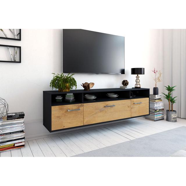 Baylyn TV stand; Color: Red/Anthracite; Flying/Metal handles; Dimensions: 180cm x 49cm x 35cm Brayden Studio Colour: Oak/Anthracite on Productcaster.