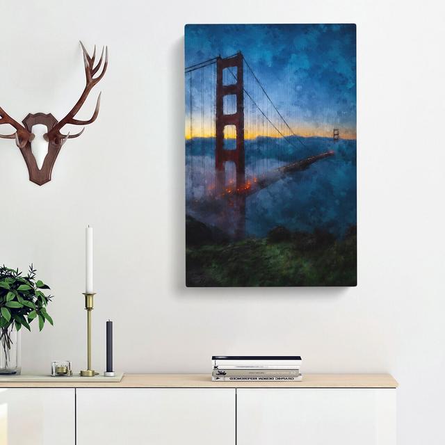 Mist over the Golden Gate Bridge - Wrapped Canvas Graphic Art Print East Urban Home Size: 50cm H x 35cm W x 3cm D on Productcaster.