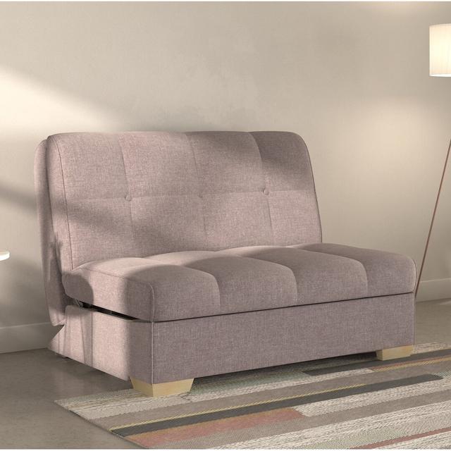 Balkaran 2 Seater Fold Out Sofa Bed 17 Stories Leg Colour: Light Wood, Upholstery Colour: Ash on Productcaster.