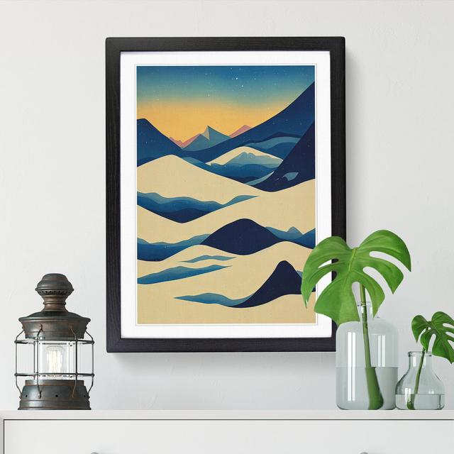 Winter Landscape Geometric - Single Picture Frame Graphic Art Alpen Home Frame Option: Black, Size: 46cm H x 34cm W x 2cm D on Productcaster.