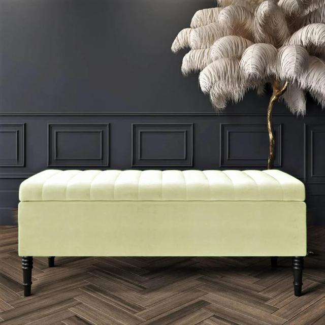 Eberhardt Ottoman Mercer41 Upholstery Colour: Cream on Productcaster.