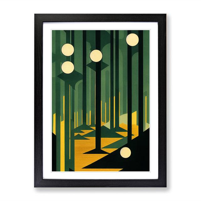 Modern Forest No.4 Abstract - Picture Frame Graphic Art George Oliver Frame Colour: Black, Size: 34cm H x 25cm W x 2cm D on Productcaster.