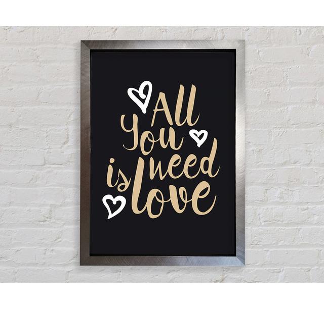 All You Need Is Love 2 - Single Picture Frame Typography Bright Star Size: 59.7cm H x 42cm W x 3.4cm D on Productcaster.