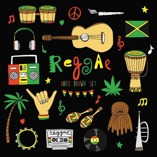 Vector Reggae Set Happy Larry Size: 30cm H x 30cm W on Productcaster.