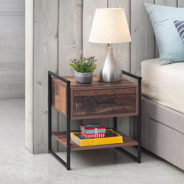 Brannan 1 Drawer Bedside Table Borough Wharf on Productcaster.