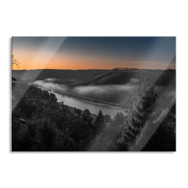 Fog Over River in Forest Landscape - Unframed Photograph on Glass Union Rustic Size: 60cm H x 80cm W x 0.4cm D on Productcaster.