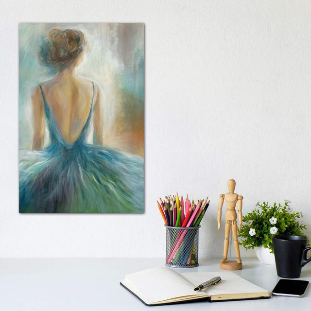 Lady In Blue by K. Nari - Wrapped Canvas Painting Latitude Run Size: 30.48cm H x 20.32cm W x 1.91cm D on Productcaster.