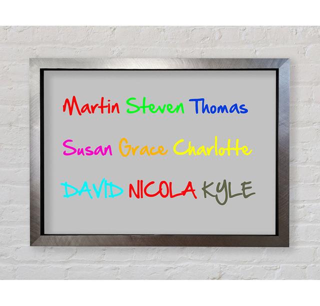 Your Name In A Choice Of Colours - Single Picture Frame Art Prints Bright Star Size: 100cm H x 141.4cm W, Colour: Grey on Productcaster.