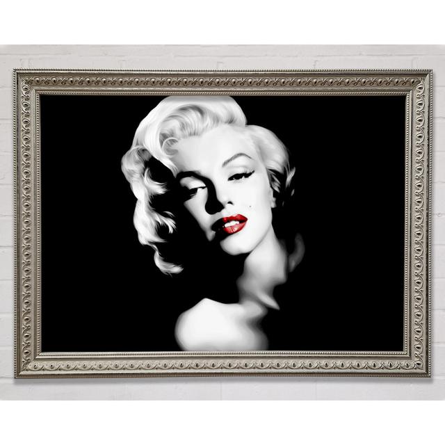 Marilyn Monroe Red Lips Landscape Framed Print Bright Star Size: 84.1cm H x 118.9cm W on Productcaster.