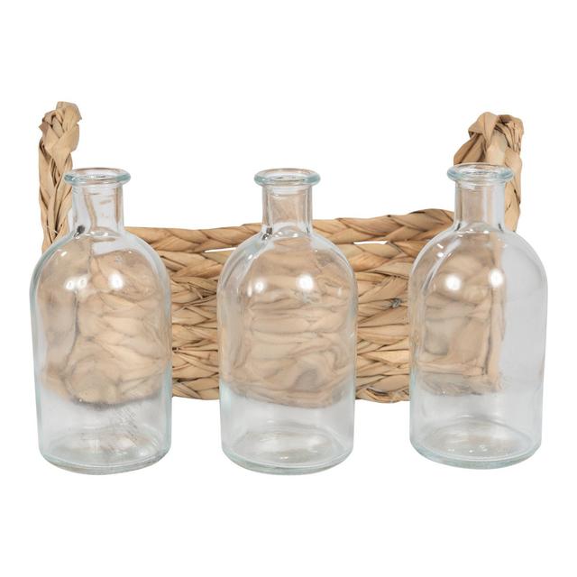 4 Piece Napeague Clear Glass Decorative Bottles Set Bay Isle Home on Productcaster.