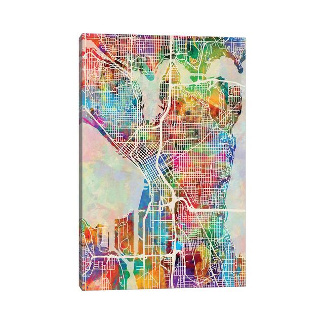 Washington DC Street Map I by Michael Tompsett - Wrapped Canvas Art Prints Borough Wharf Size: 45.72cm H x 30.48cm W x 1.91cm D on Productcaster.