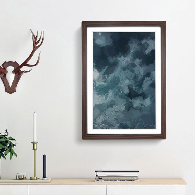 Teal Skies in Abstract - Picture Frame Graphic Art Print East Urban Home Frame Option: Walnut Framed, Size: 87cm H x 62cm W x 2cm D on Productcaster.