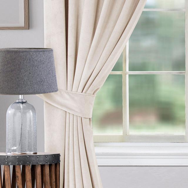 Aquavia Pencil Pleat Room Darkening Curtains Fairmont Park Panel Size: 114 cm x 121 cm, Colour: Natural on Productcaster.