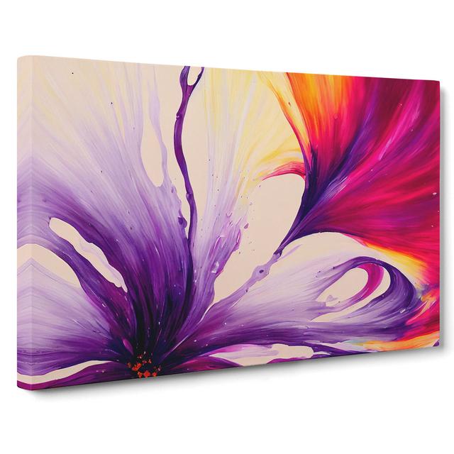 Hypnotic Modern Flower Art - Wrapped Canvas Painting Metro Lane Size: 40cm H x 60cm W x 3cm D on Productcaster.