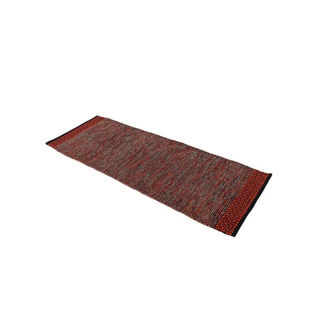 Handgewebter Baumwollteppich Rot/Schwarz Carpetfine Teppichgröße: Läufer 80 x 350 cm on Productcaster.