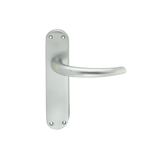 Lilla Latch Door Handle (Set of 2) Manital Finish: Satin Chrome on Productcaster.