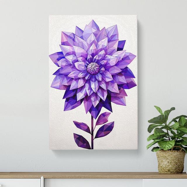 Lavender Flower Geometric - No Frame Print Marlow Home Co. Size: 76cm H x 50cm W x 3cm D on Productcaster.