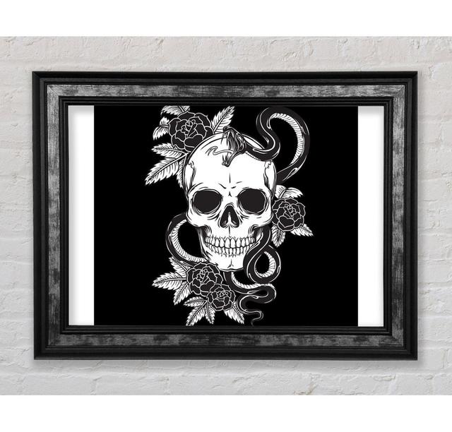 Skull Snake And Flowers - Single Picture Frame Art Prints Bright Star Size: 21cm H x 42cm W x 1.5cm D on Productcaster.