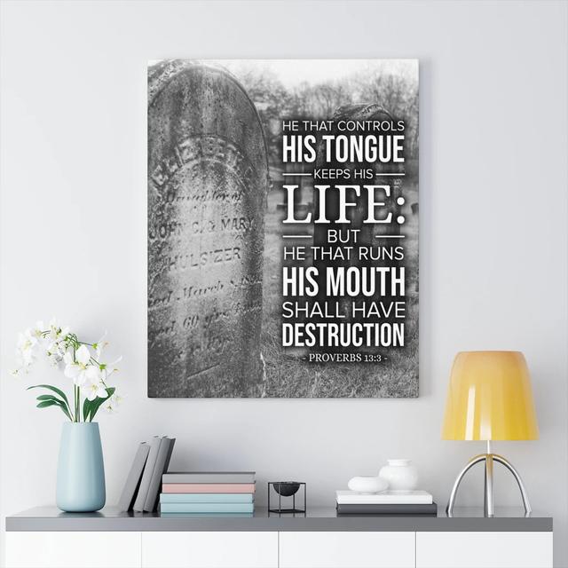 His Tongue Keeps His Life - Wrapped Canvas Print Blue Elephant Size: 61cm H x 46cm W on Productcaster.