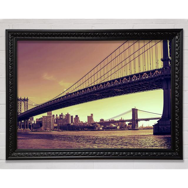 Bridges Of NYC Framed Print Ebern Designs Size: 84.1cm H x 118.9cm W on Productcaster.