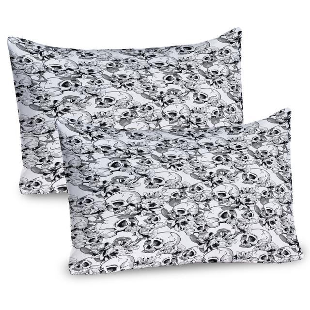 Sketch Dead Skulls Microfiber Sham (Set of 2) East Urban Home on Productcaster.