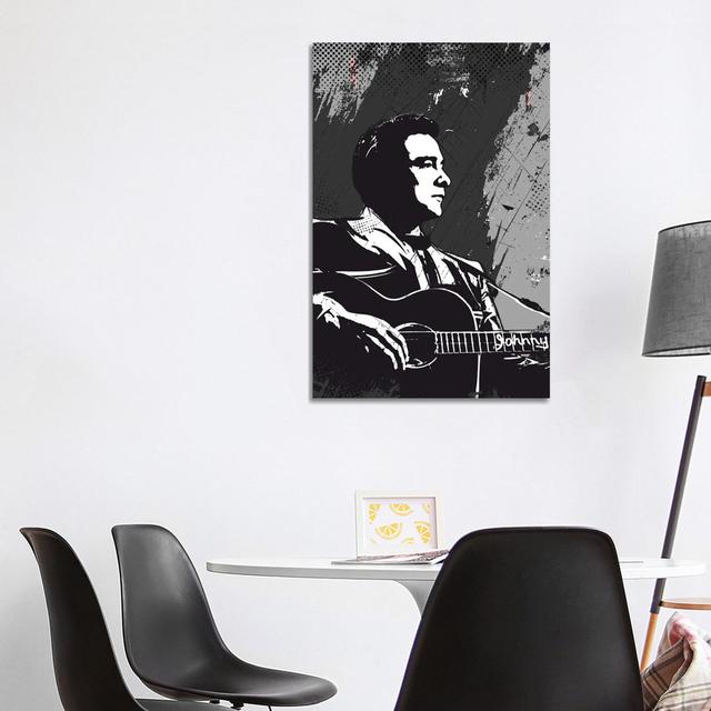 Johnny Cash Bw Art - Wrapped Canvas Art Prints Latitude Run Size: 101.6cm H x 66.04cm W on Productcaster.