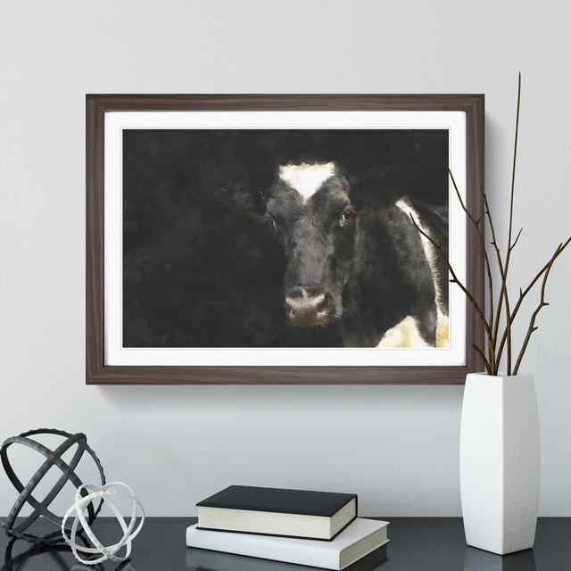 Peering Cow - Single Picture Frame Print on MDF East Urban Home Size: 33cm H x 45cm W x 2cm D, Format: Walnut on Productcaster.