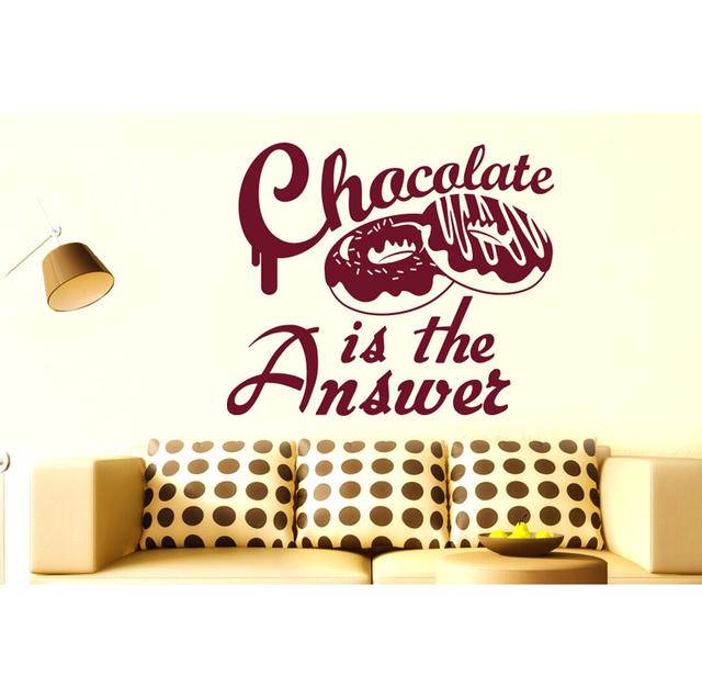 Chocolate Is the Answer Wall Sticker Maturi Size: Large, Colour: Burgundy on Productcaster.