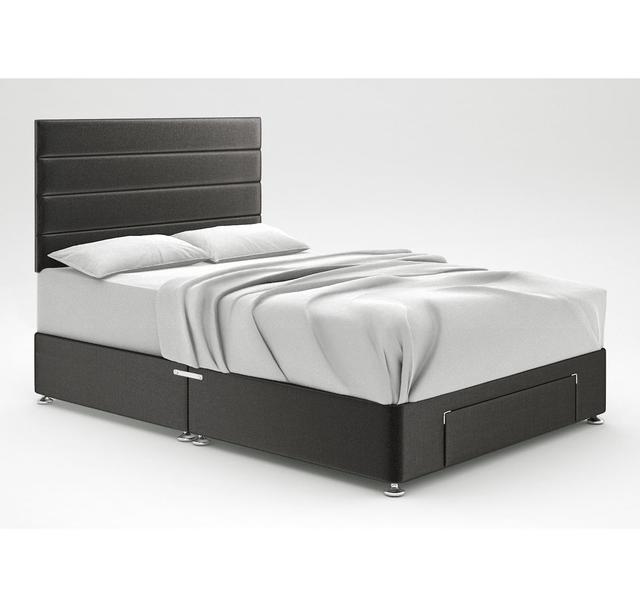 Ikin Divan Bed Base 17 Stories Colour: Cosmic, Size: Double (4'6), Storage Type: End Drawer on Productcaster.