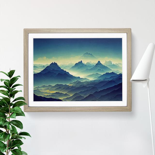 Picturesque Winter Mountains - Picture Frame Graphic Art Alpen Home Format: Oak Framed, Size: 25cm H x 34cm W x 2cm D on Productcaster.