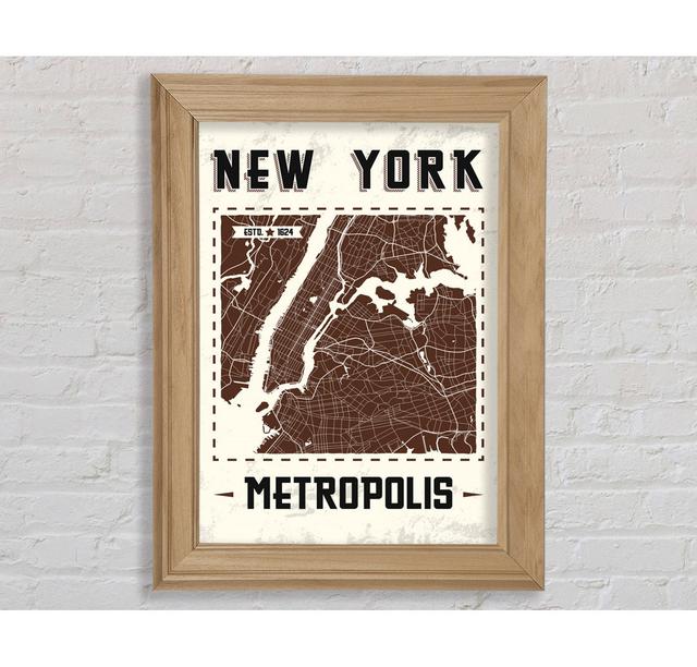 Retro Map Of The City 9 Framed Print Bright Star Size: 100cm H x 141.4cm W on Productcaster.