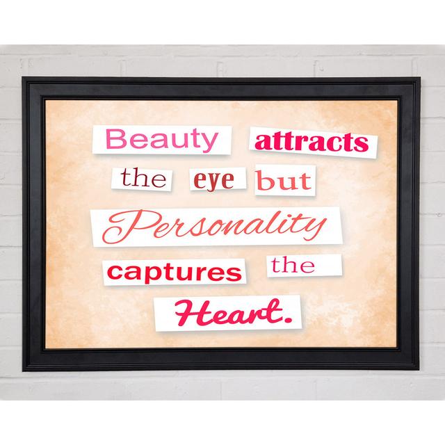 Beauty Attracts The Eye But Framed Print Happy Larry Size: 29.7cm H x 42cm W x 3cm D, Format: Black Framed Wood on Productcaster.