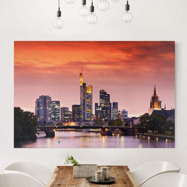 Frankfurt Skyline - Wrapped Canvas Photograph Ebern Designs Size: 100cm H x 150cm W on Productcaster.