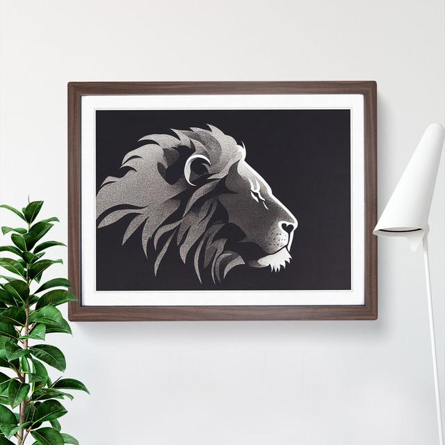 XH1022-8867X Terrific Lion Abstract - Single Picture Frame Print World Menagerie Size: 25cm H x 34cm W x 2cm D, Format: Walnut Framed on Productcaster.