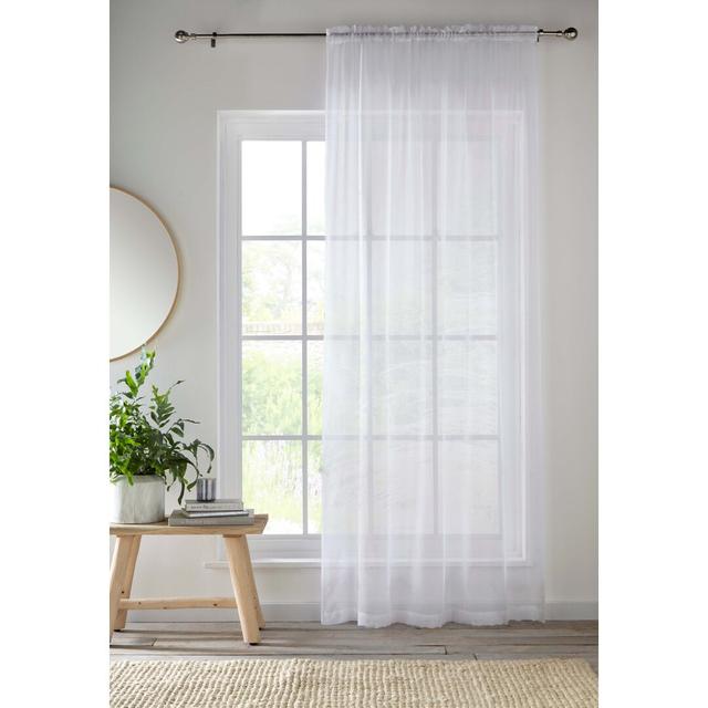 Moresby Polyester Sheer Rod Pocket Curtain Panel Fairmont Park Panel Size: 58 W x 60 D cm, Curtain Colour: White on Productcaster.