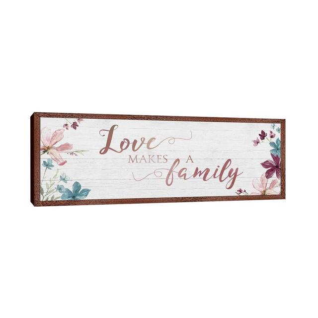 Love Makes A Family by Carol Robinson - Panoramic Print on Canvas Ebern Designs Size: 30.48cm H x 91.44cm W x 3.81cm D, Format: Classic Brown Wood Fra on Productcaster.