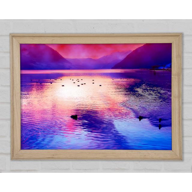 Mountain Lake At Daybreak Framed Print Highland Dunes Size: 21cm H x 29.7cm W x 1.5cm D on Productcaster.