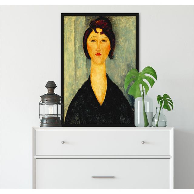 Gerahmter Kunstdruck Portrait of a Young Woman von Amedeo Modigliani Rosalind Wheeler Matte Farbe: Nicht matt, Maße: 38 cm H x 30 cm B x 2,5 cm T on Productcaster.