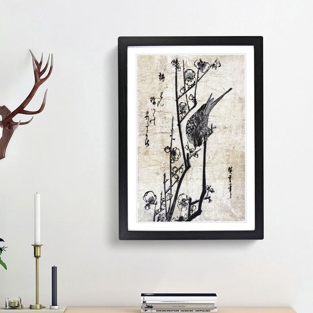 Sketch of a Bird upon a Branch by Utagawa Hiroshige - Picture Frame Drawing Print East Urban Home Frame Option: Black Framed, Size: 36cm H x 27cm W x on Productcaster.